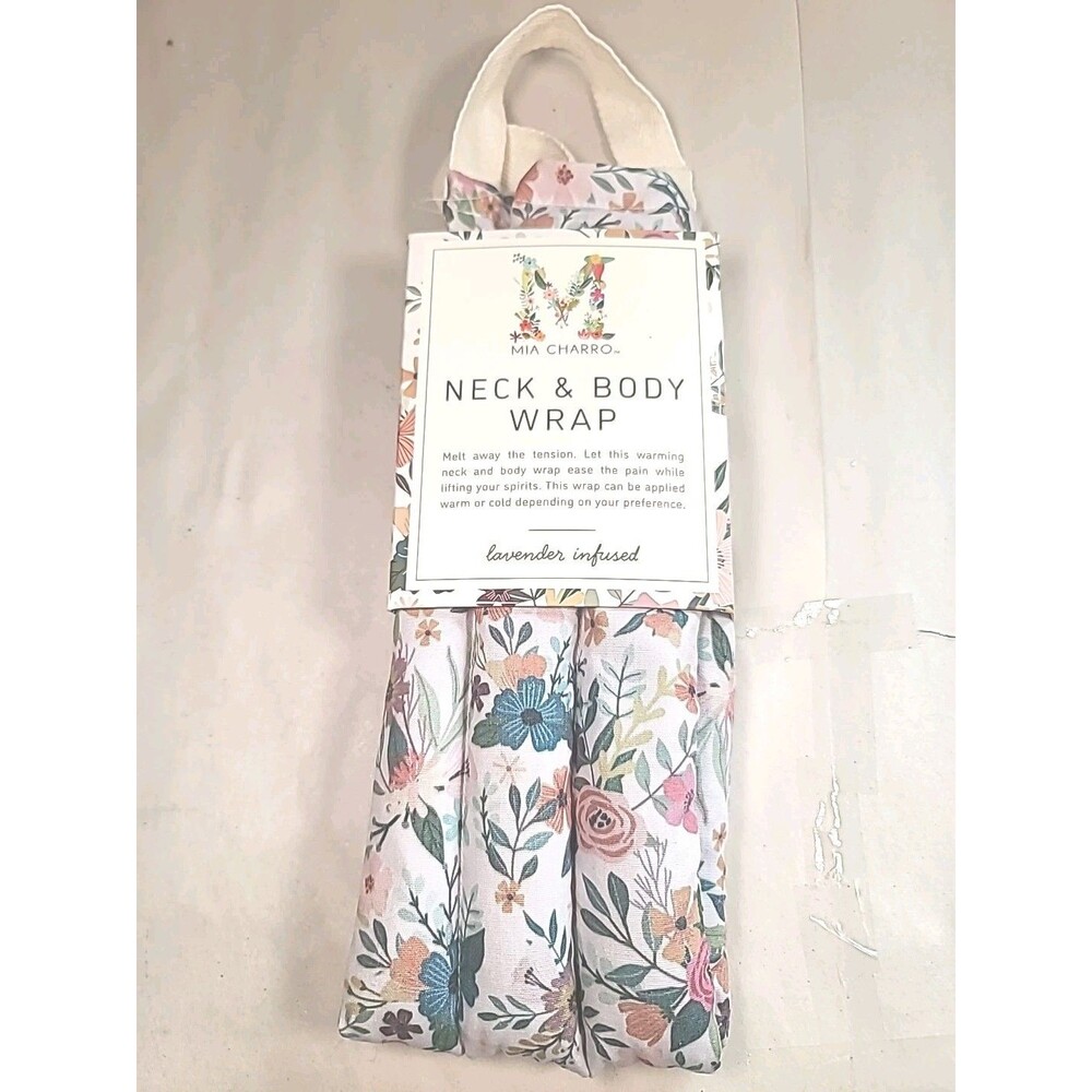 New Mia Charro Neck & Body Wrap Lavender Infused Heating & Cooling 20"X4"